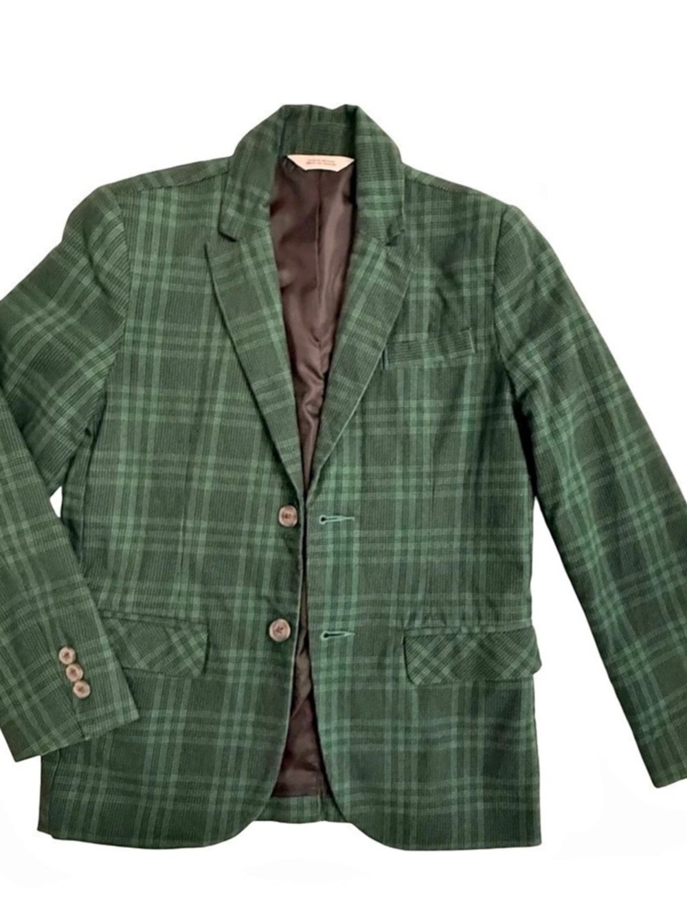 Cat & Jack Plaid Blazer in Green Like New Size 10 Boys